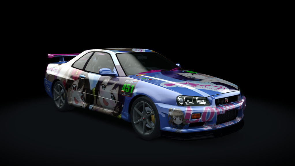 Nissan Skyline GTR R34 TRSC, skin 451_LoveLive