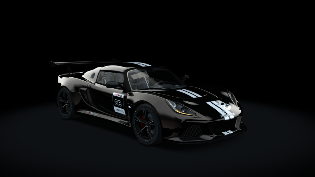 Lotus Exige CUP P2P, skin 08_Black_WhiteStripes